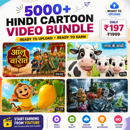 5000+ Ready To Upload Cartoon Reels Bundle.