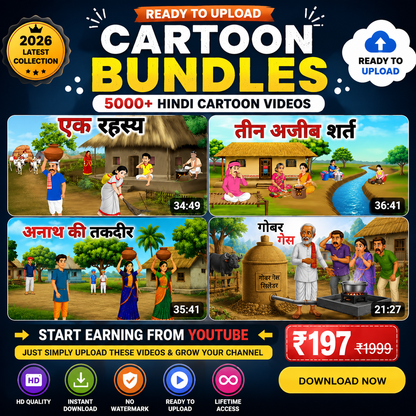 5000+ Ready To Upload Cartoon Reels Bundle.